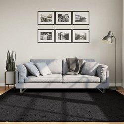 Shaggy PAMPLONA Alfombra larga Shaggy Modern Black 200x200 cm