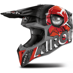 Airoh Casco de Cross  Wraap Alien Rojo