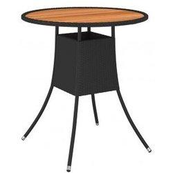 Mesa de comedor VIDAXL Negro Poli Ratán (70x73 cm)