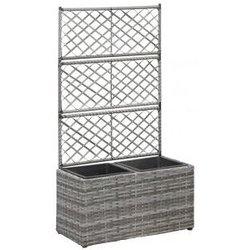 2 sartenes cama levantada 58x30x107cm Polyrattan gris