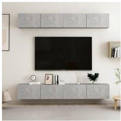 Mueble TV 4 piezas gris hormigón 100x30x30 cm madera multicapa