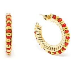 Etiopia rojo 2cm pendientes #oro brillo 1 u