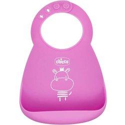 Chicco Babero Silicona Rosa 6M