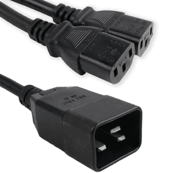 Cable Iec-60320 2 C13 a 1 C20 Da 20 Cm BEMATIK