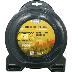 Avalon - hilo dentado de nylon universal para desbrozadora y cortacésped (3 mm x 42 m)