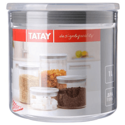 BOTE COCINA 1L TRANSP-GRIS TATAY