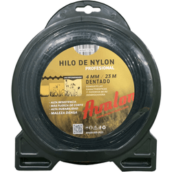 Avalon - hilo dentado de nylon universal para desbrozadora y cortacésped (4 mm x 23 m)