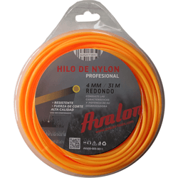 Avalon - hilo redondo de nylon universal para desbrozadora y cortacésped (4 mm x 31 m)