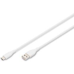 Digitus Cable de conexión USB-C de silicona, 1 m, blanco