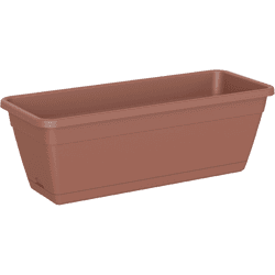 Jardinera auto riego de polipropileno venezia marrón 60x19.5 cm