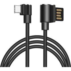 Cable USB-C Forma de L y USB Reversible 1,2 m a 480Mb/s - Negro