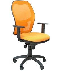 Silla Jorquera malla negro asiento naranja