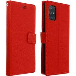 Funda libro cartera con F. Soporte para Samsung Galaxy A51 - Rojo