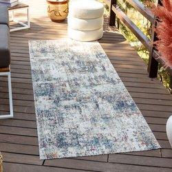 Surya Alfombra exterior/interior azul/gris 80x220