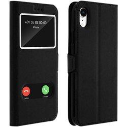 Avizar Funda Libro con Ventana Doble Negra para iPhone XR