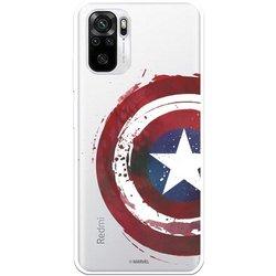 Funda para Xiaomi Redmi Note 10 Oficial de Marvel Capitan America Escudo Transparente