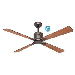 Ventilador De Techo Casafan Eco Neo Iii 132cm Con Wifi 949202w Motor Bronce/ Negro Y Teca