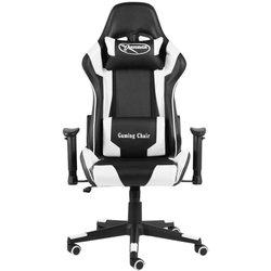 vidaXL Silla gaming giratoria PVC blanco