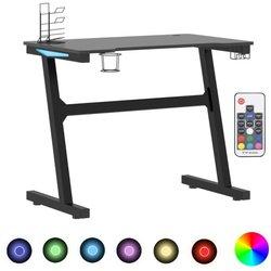 Escritorio para juegos con LED y patas negras Z 90x60x75cm