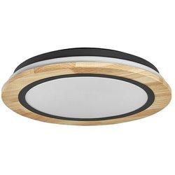 Ledvance Smart+ WiFi Plafón LED redondo Orbis Wood (24 W, Ø x Al: 40 x 7,5 cm, Negro, Madera, Blanco cálido)