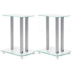 VidaXL Set de 2 Soportes para Altavoz Cristal Transparente/Plata