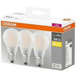 Pack 3 Bombilla LED OSRAM A E27 Opal 6,5W 806Lm 2700K IP20 300 [LV-4058075819351]