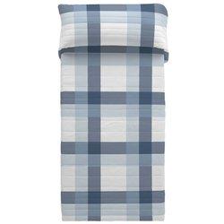 Colcha bouti escoces azul-blanco cama 90