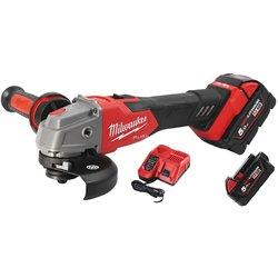 Milwaukee amoladora 18v.125 2 baterias 5.0ah.+cargador+box m18fsag125x-502x