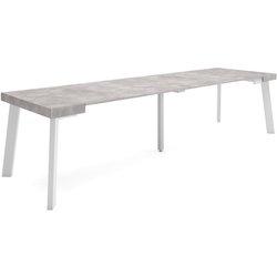 Mesa Consola extensible 300 Para 14 comensales Patas de madera Cemento