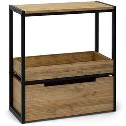 Consola BOX FURNITURE iCub ECO (Negro - Madera y Acero - 70 x 32 x 75 cm)