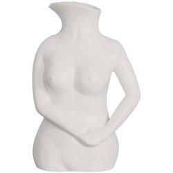 Fisura - jarrón decorativo moderno en forma de busto. jarra de agua de cerámica. jarrón multiusos con cuerpo de mujer blanco. medidas: 17x11x23 cm.