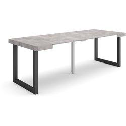 Mesa Consola extensible 220 Para 10 comensales Patas madera maciza Cemento