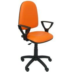 Silla Ayna similpiel naranja con brazos