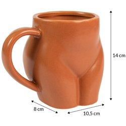 Fisura - taza graciosa con forma de cuerpo. taza original de color terracota. capacidad: 320 mililitros. 14 x 10,5 x 8 cm. material: porcelana