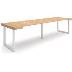 Mesa Consola extensible 300 Para 14 comensales Patas madera maciza Roble