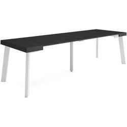 Mesa Consola extensible 260 Para 12 comensales Patas de madera Negro