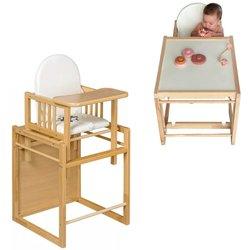 Trona evolutiva bebe portatil de madera de haya evoluonge. convertible en mesa y silla infantil. asiento acolchado