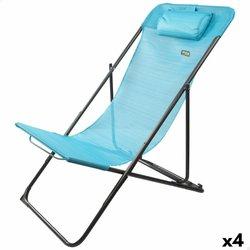 Tumbona reclinable aktive azul 53 x 87 x 78 cm (4 unidades)