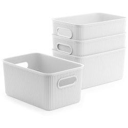 Tatay baobab - lote de 4 cajas organizadoras 5l plástico pp05. blanco pergamon