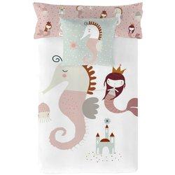 Funda nórdica reversible seahorse a 100% algodón cama 90