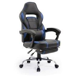 Silla gaming color negro y azul link