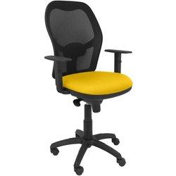 Silla Jorquera malla negra asiento bali amarillo