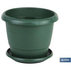 MACETA VERDE MODELO GARDENIA 35X28.8+ PLATO28 CM