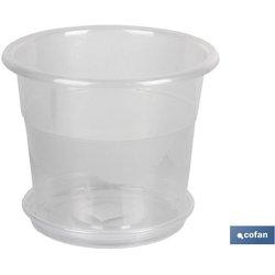 Maceta COFAN Orquidea Transparente con Plato U (23.5 x 20 cm)