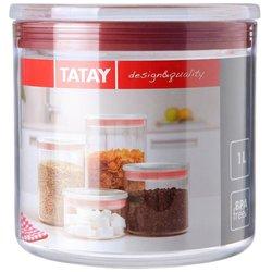 TATAY 1125109 BOTE COCINA 1L TRANSP-ROJO