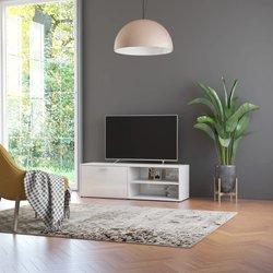 Mueble tv madera contrachapada blanco brillante 120x34x37 cm