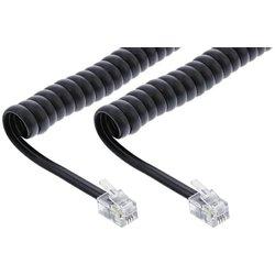 Cable en espiral inline rj10 macho a macho negro hasta 2 m