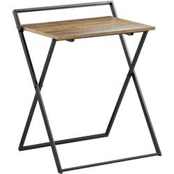 Escritorio SOBUY Plegable (Marrón, Negro - MDF (E1), Metal - 45x63x77 cm)