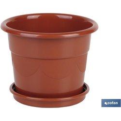 Maceta COFAN Dalia Marron con Plato U (28.5 x 22.5 cm)