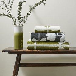 Toalla cut stem moss-charcoal, orla kiely - alfombrilla baño